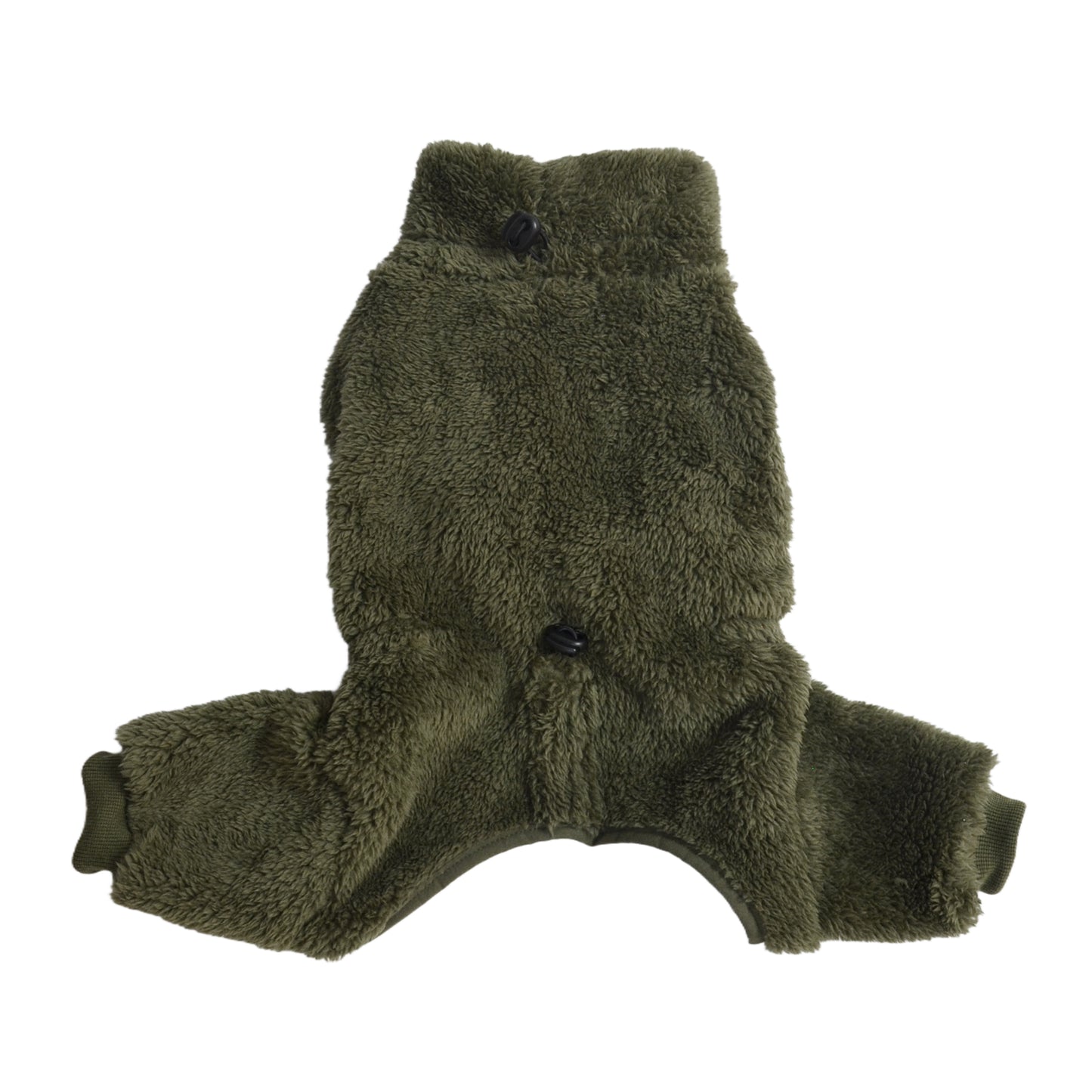 Olive-Adjustable Four-Leg Fleece Thermal Jumpsuit for French Bulldogs