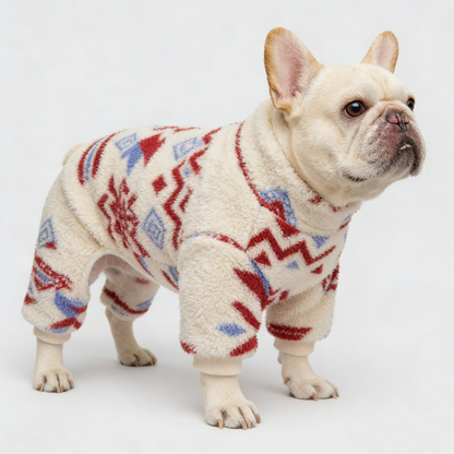 Adjustable Four-Leg Fleece Thermal Jumpsuit for French Bulldogs