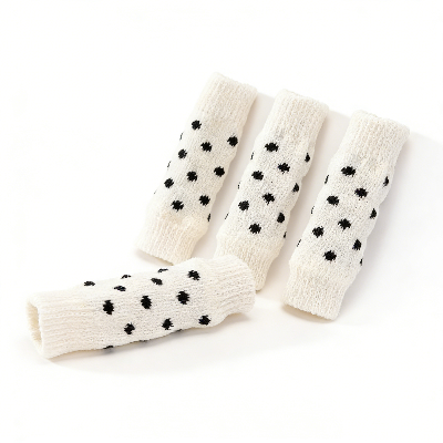 宠物保暖护膝关节袜-洁白黑波点