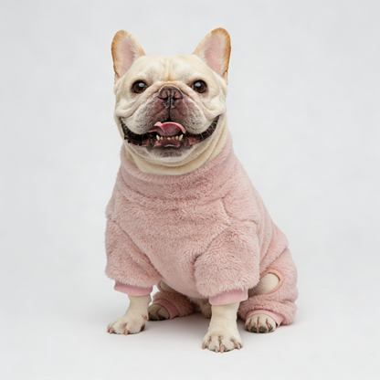 powder mist-French Bulldog Adjustable Fleece Thermal Jumpsuit