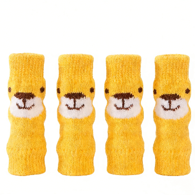 Pet Warm Knee Support Socks - Creamy Yellow Bear Brown