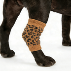 Pet Warm Knee Support Socks - Caramel Leopard Shadow