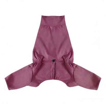 French Bulldog Fleece Winter Jumpsuit - Burgundy Red