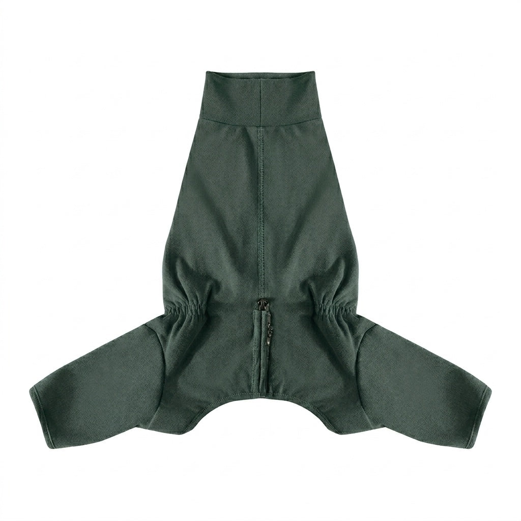 French Bulldog Fleece Winter Jumpsuit - Forest Green