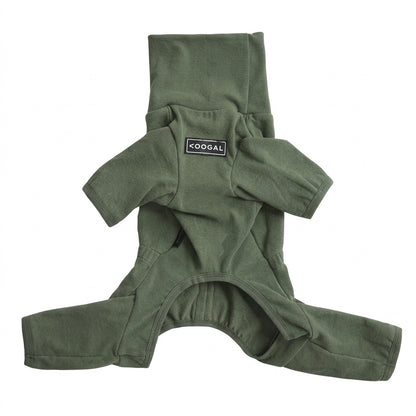French Bulldog Fleece Winter Jumpsuit - Forest Green