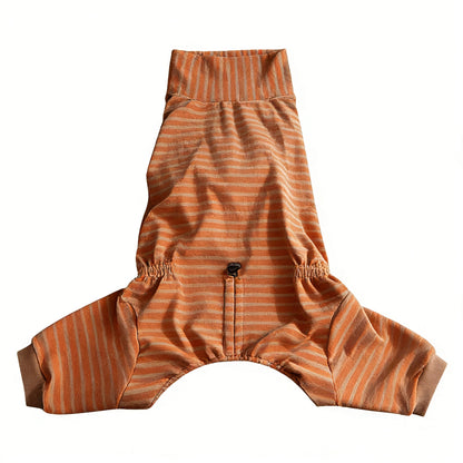 French Bulldog Fleece Winter Jumpsuit - Sunset Orange