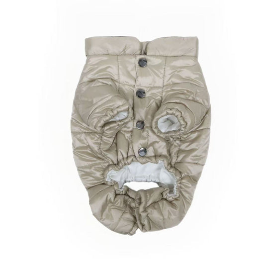 French Bulldog Winter High-Neck Waterproof Puffer Jacket, 100% Natural Cotton-Padded Coat